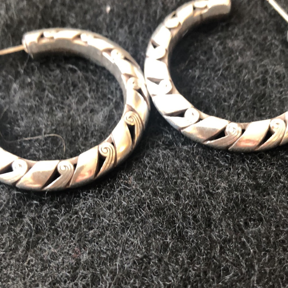BRIGHTON  silver-tone hoop earrings